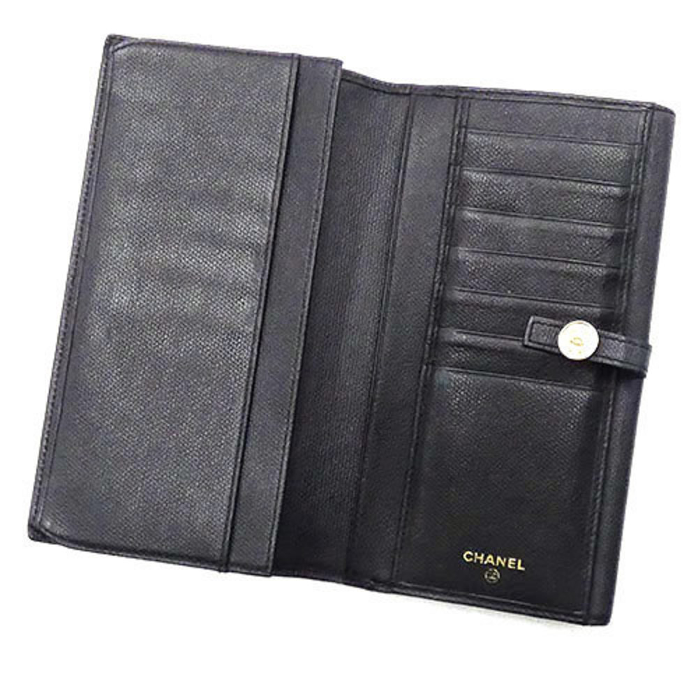 Chanel Wallet Cc Coco Button Biflong Wallet Black - image 8